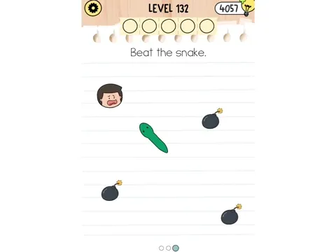 Brain Test 5 Level 132 - Beat the snake. (Image 1)
