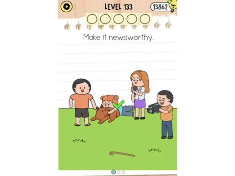 Brain Test 5 Level 133 - Make it newsworthy. (Image 2)