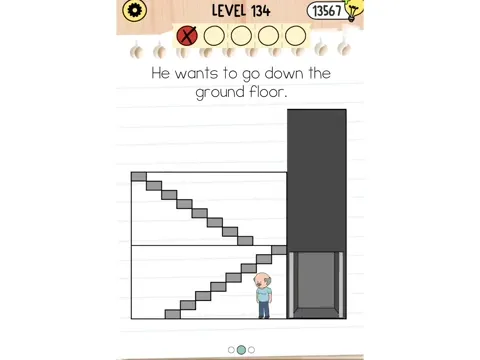 Brain Test 5 Level 134 - He wants to go down the ground floor. (Image 2)