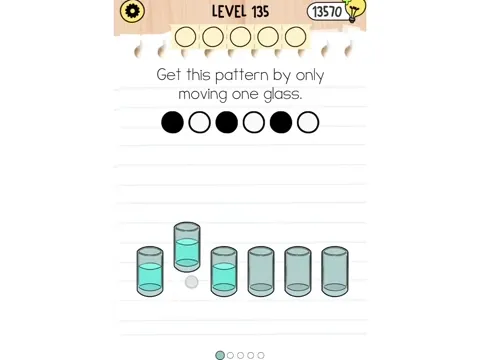 Brain Test 5 Level 135 - Get this pattern by only moving one glass. (Image 1)