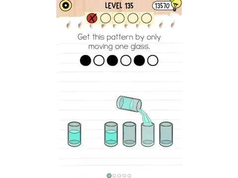 Brain Test 5 Level 135 - Get this pattern by only moving one glass. (Image 2)