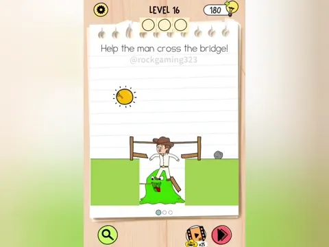 Brain Test 5 Level 16 - Help the man cross the bridge! (Image 2)