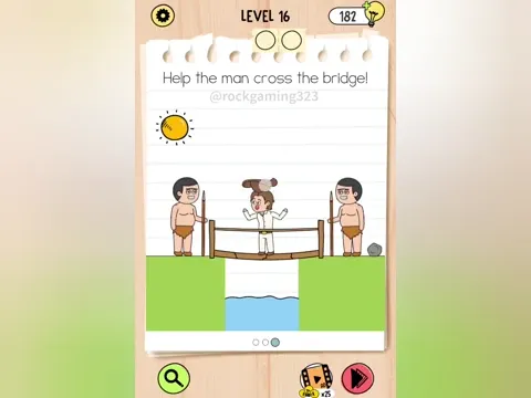 Brain Test 5 Level 16 - Help the man cross the bridge! (Image 5)