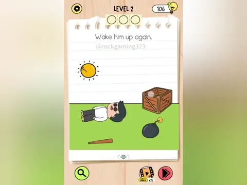 Brain Test 5 Level 2 - Wake him up again. (Image 1)