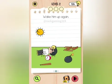 Brain Test 5 Level 2 - Wake him up again. (Image 2)