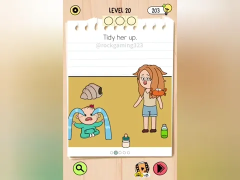 Brain Test 5 Level 20 - Tidy her up. (Image 1)