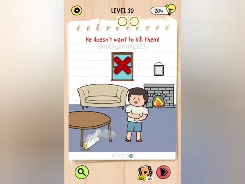 Brain Test 5 Level 20 - He doesn't want to kill them! (Image 1)