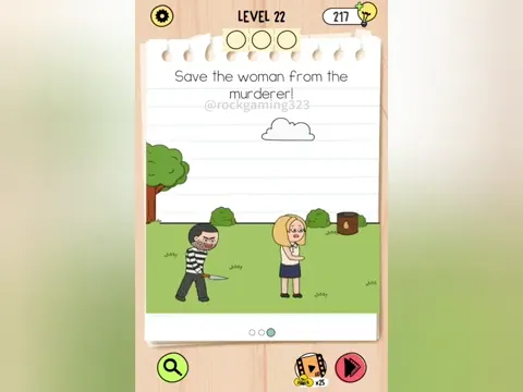 Brain Test 5 Level 22 - Save the woman from the murderer! (Image 3)