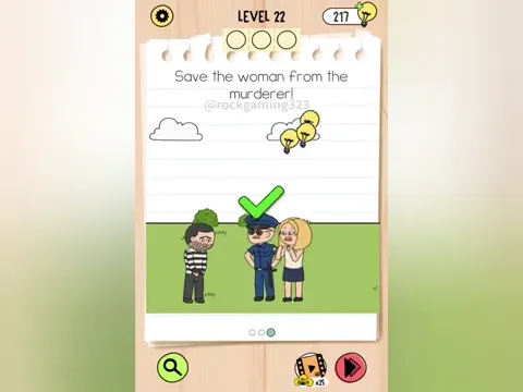 Brain Test 5 Level 22 - Save the woman from the murderer! (Image 4)