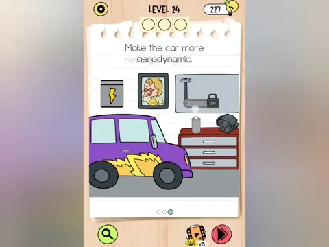 Brain Test 5 Level 24 - Make the car more aerodynamic. (Image 1)