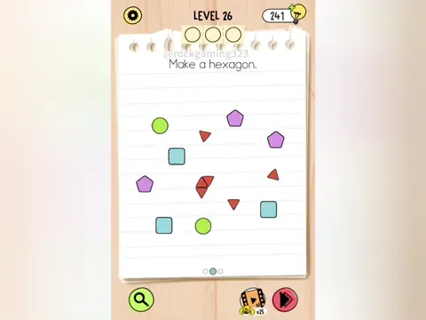 Brain Test 5 Level 26 - Make a hexagon. (Image 1)