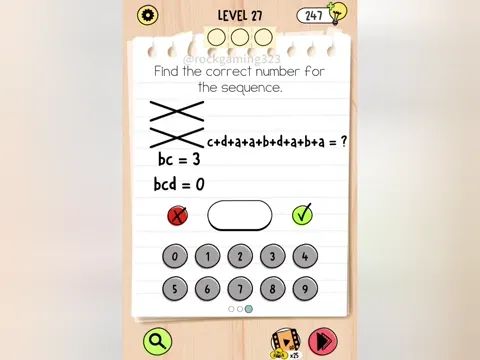 Brain Test 5 Level 27 - Find the correct number for the sequence. (Image 3)