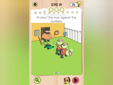 Brain Test 5 Level 29 - Protect the man against the zombies. (Image 2)