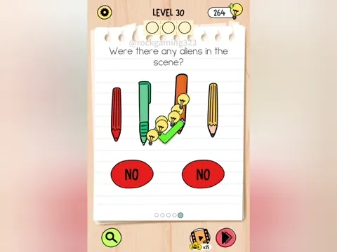 Brain Test 5 Level 30 - Were there any pens in the scene? (Image 3)