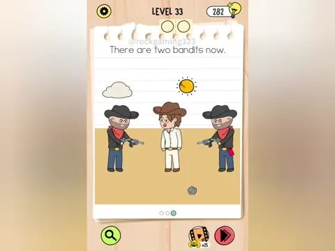 Brain Test 5 Level 33 - There are two bandits now. (Image 1)