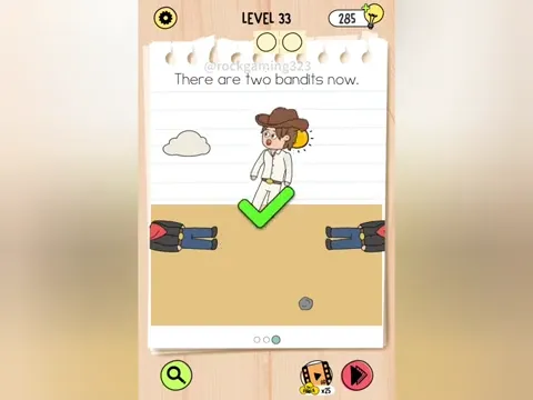 Brain Test 5 Level 33 - There are two bandits now. (Image 2)
