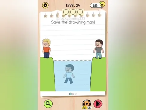 Brain Test 5 Level 34 - Save the drowning man! (Image 1)
