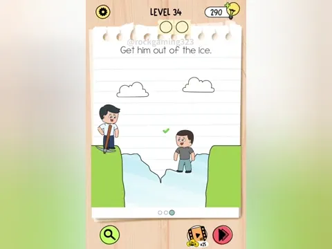 Brain Test 5 Level 34 - Get him out of the ice. (Image 4)