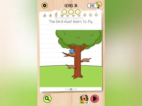 Brain Test 5 Level 35 - The bird must learn to fly. (Image 1)