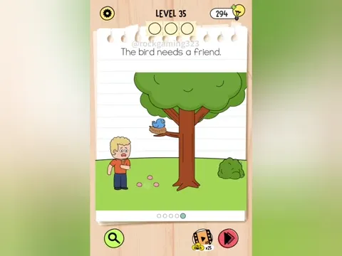 Brain Test 5 Level 35 - The bird needs a friend. (Image 1)