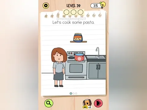 Brain Test 5 Level 39 - Let's cook some pasta. (Image 1)