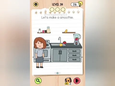 Brain Test 5 Level 39 - Let's make a smoothie. (Image 1)
