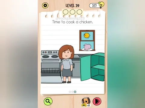 Brain Test 5 Level 39 - Time to cook a chicken. (Image 1)