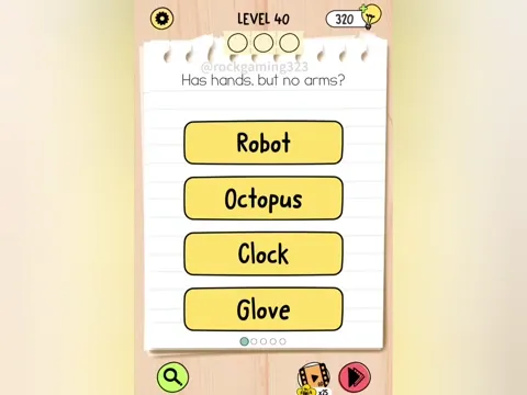 Brain Test 5 Level 40 - Has hands, but no arms? (Image 1)