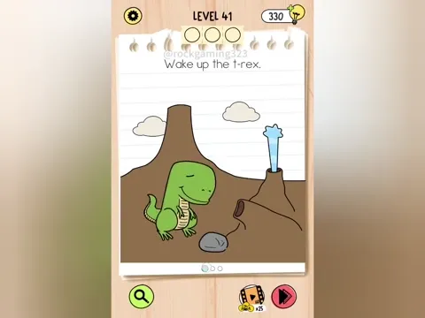 Brain Test 5 Level 41 - Wake up the T-rex. (Image 1)