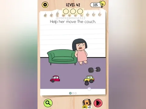 Brain Test 5 Level 42 - Help her move the couch. (Image 1)
