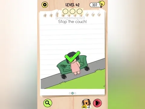 Brain Test 5 Level 42 - Stop the couch! (Image 2)