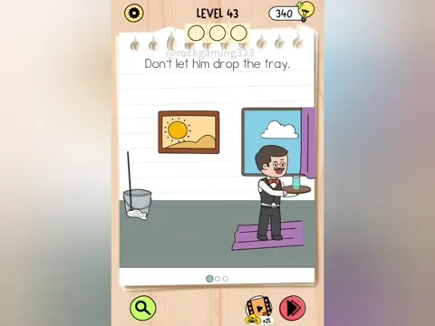Brain Test 5 Level 43 - Don't let him drop the tray. (Image 1)