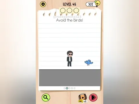 Brain Test 5 Level 45 - Avoid the birds! (Image 1)