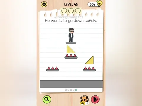 Brain Test 5 Level 45 - He wants to go down safely. (Image 1)