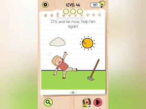 Brain Test 5 Level 46 - It's worse now, help him again! (Image 1)