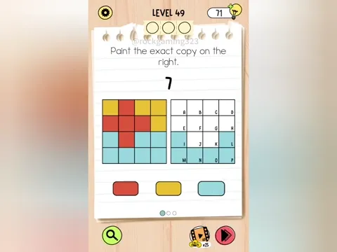 Brain Test 5 Level 49 - Paint the exact copy on the right. (Image 1)