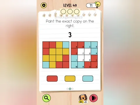 Brain Test 5 Level 49 - Paint the exact copy on the right. (Image 2)