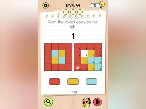 Brain Test 5 Level 49 - Paint the exact copy on the right. (Image 4)
