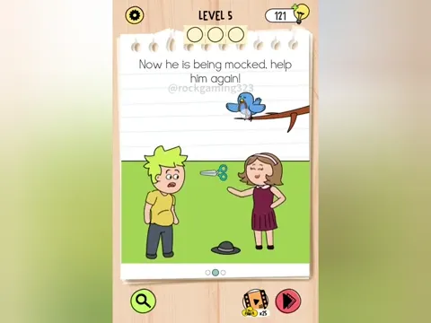 Brain Test 5 Level 5 - Now he is being mocked, help him again! (Image 1)