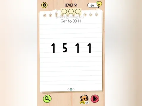 Brain Test 5 Level 51 - Get to 3841 (Image 1)