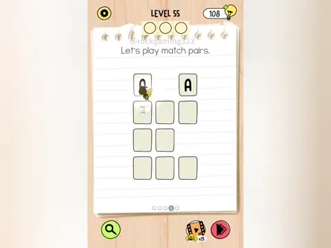 Brain Test 5 Level 55 - Let's play match pairs. (Image 1)