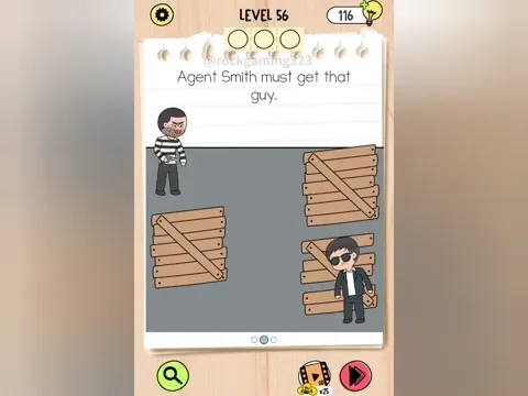 Brain Test 5 Level 56 - Agent Smith must get that guy. (Image 1)