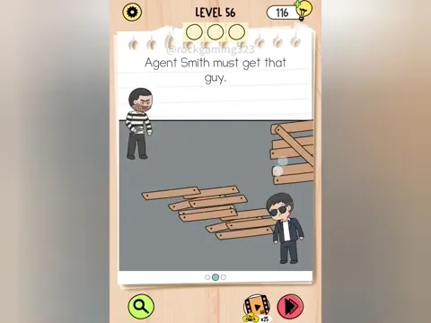 Brain Test 5 Level 56 - Agent Smith must get that guy. (Image 2)