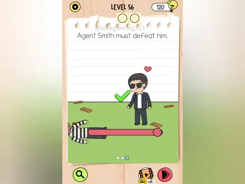 Brain Test 5 Level 56 - Agent Smith must defeat him. (Image 2)