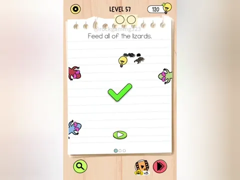 Brain Test 5 Level 57 - Feed all of the lizards. (Image 3)
