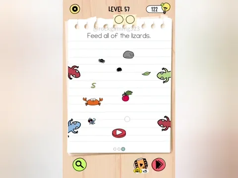 Brain Test 5 Level 57 - Feed all of the lizards. (Image 5)