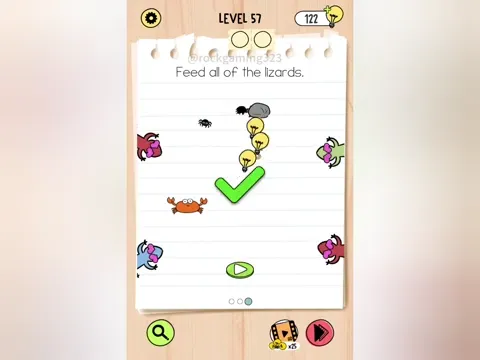 Brain Test 5 Level 57 - Feed all of the lizards. (Image 6)