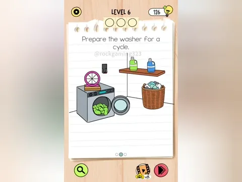 Brain Test 5 Level 6 - Prepare the washer for a cycle. (Image 1)