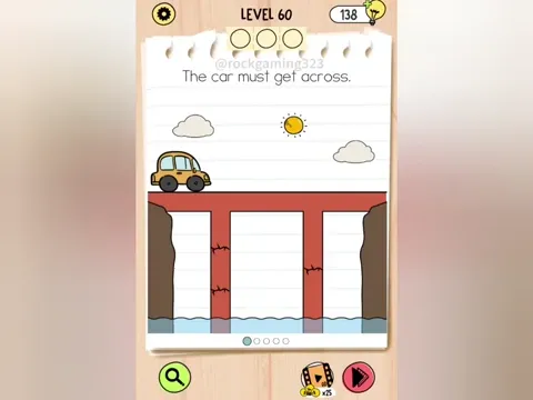 Brain Test 5 Level 60 - The car must get across. (Image 1)