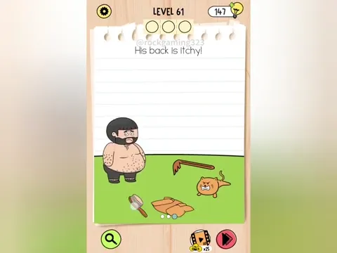 Brain Test 5 Level 61 - His back is itchy! (Image 1)